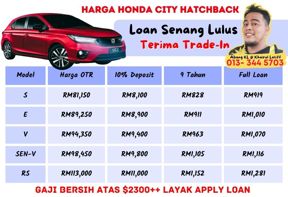 Harga Honda City Hatchback Price Malaysia